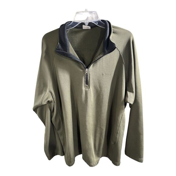 COLUMBIA SPORTSWEAR COMPANY‎ GREEN 1/4 ZIPPER CLOSURE PULLOVER SWEATER 2XL OLIVE - Picture 1 of 6